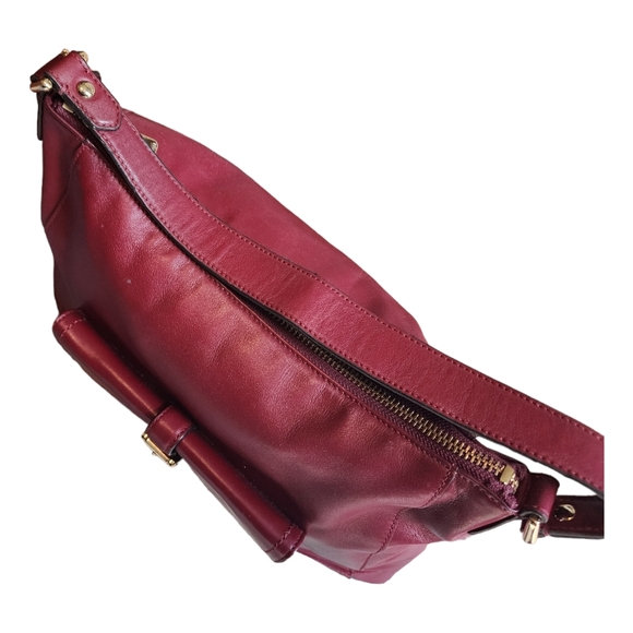 Coach Dark Red Wine Leather Charlie Hobo Purse Bag #57133E - Picture 10 of 11